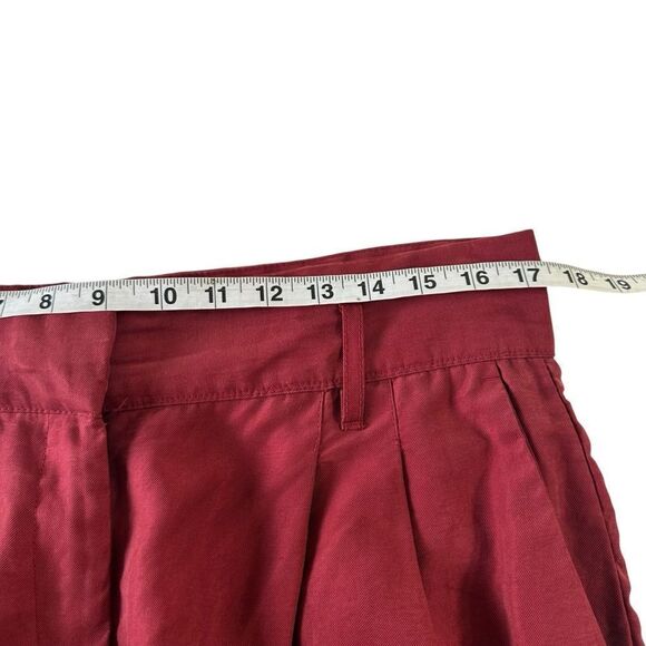 H&M Lyocell Red High Rise Pleated Trousers, 14 - Picture 8 of 10